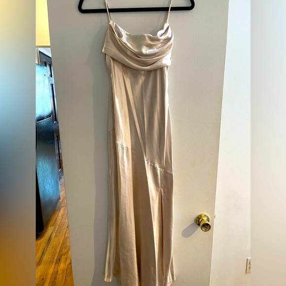 Cream midi satin dress - M - Picture 2 of 3